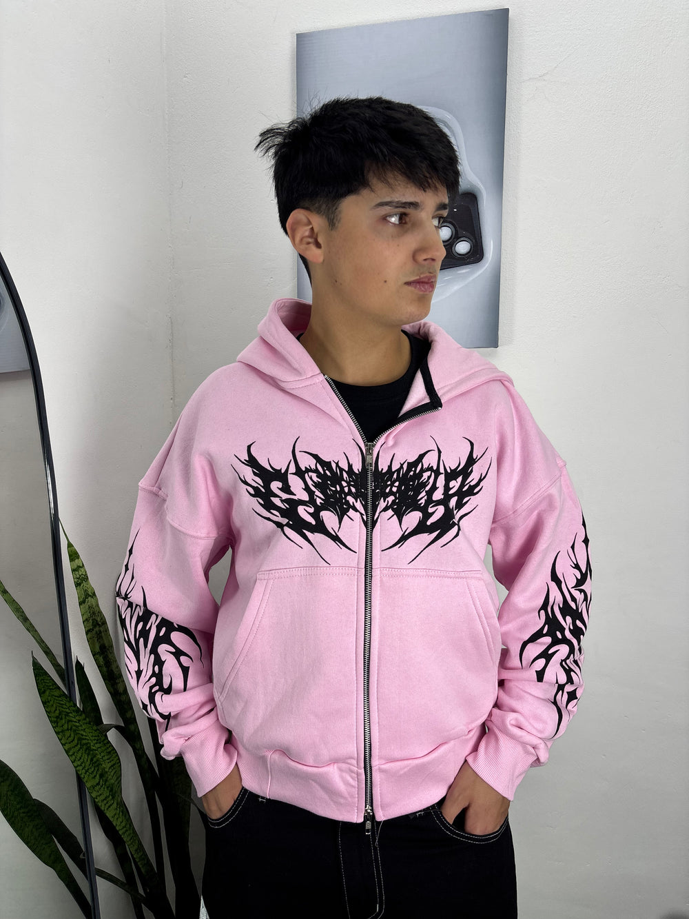 Zip Hoodie Pink Tribal