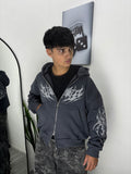CAMPERA TRIBAL BOXY #cemento