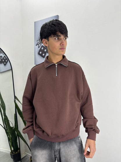 BUZO MEDIO CIERRE [boxy] #marron
